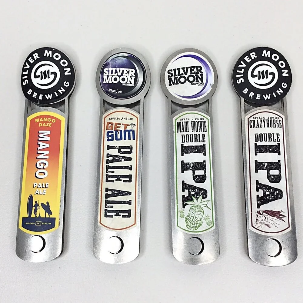 Lot of 4 Silver Moon Brewing Tap Handles Metal IPA 10.75